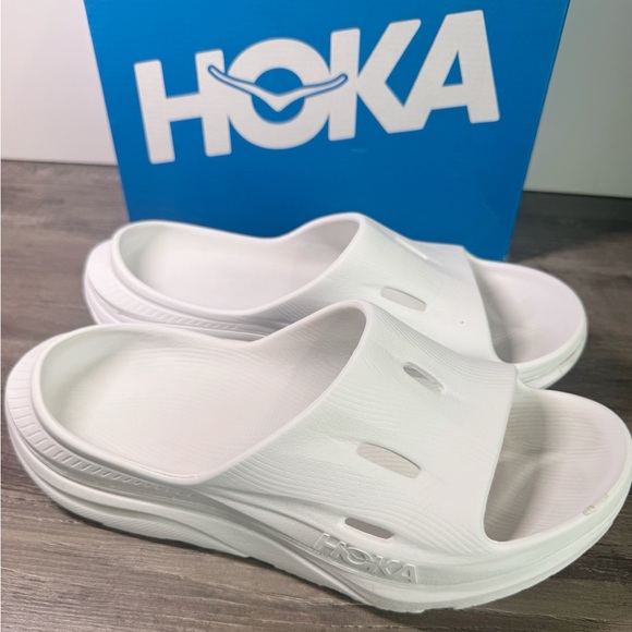 Hoka ORA Recovery 3 Slide Sandals White size 9 women’s/7 men’s - Picture 9 of 10